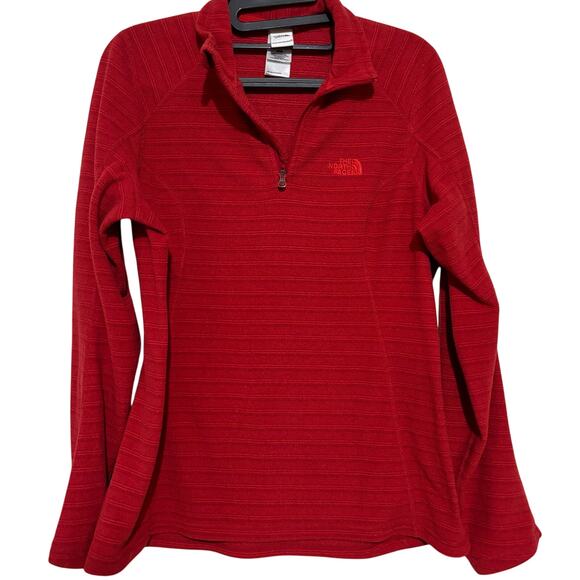 The North Face Women’s Red Fleece Quarter Zip Size Medium Polartec Gorpcore - Picture 1 of 12